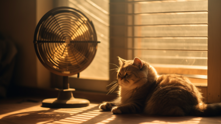 contents a real photo of a cat sitting next to a fan beautiful 0ca02528 ec92 4800 baae b96498c39435