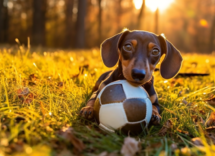 contents a real photo of a dachshund playing with a ball beauti 9050028e fe94 447e b520 d87cf6a8d847