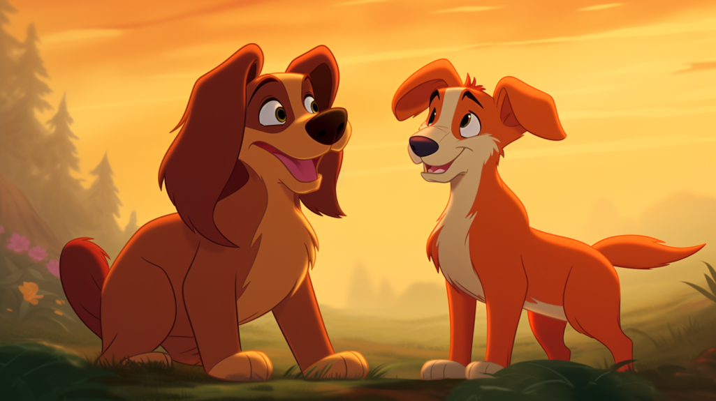 gli animali nel film red e toby