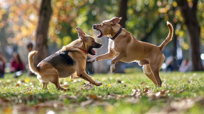 come dividere due cani che litigano