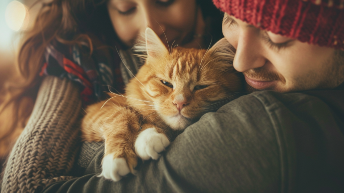 ¿Por qué "estorba" el gato cuando nos abrazamos?