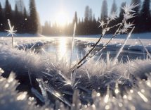 Perro jugando en la nieve con su dueño