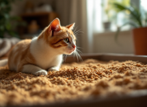 Diferentes tipos de arena para gatos en un hogar