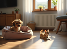 Mascota protegida de parásitos en otoño