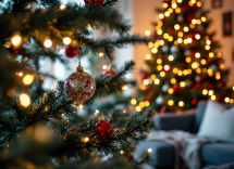 Cani felici con regali di Natale per animali