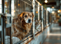 Cane e gatto adottati giocano insieme felici