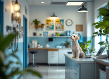 Coppia felice con il loro cane in un parco italiano