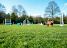Perro deportivo en acción cuidando sus articulaciones
