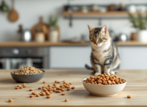 Gato disfrutando de su pienso especial para gatos esterilizados