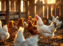 Gallinas felices en un entorno doméstico