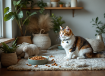 Mascota feliz en un entorno sostenible y ecológico