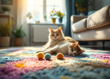 Gato mostrando cariño a su dueño con suaves gestos