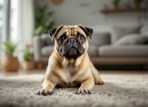 Un carlino sorridente con un'espressione adorabile