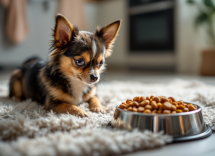 Chihuahua disfrutando de una comida saludable