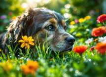 Perro feliz y saludable libre de parásitos externos