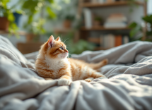 Gato con diferentes razas y factores de longevidad