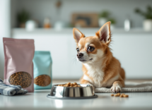 Chihuahua disfrutando de una comida balanceada