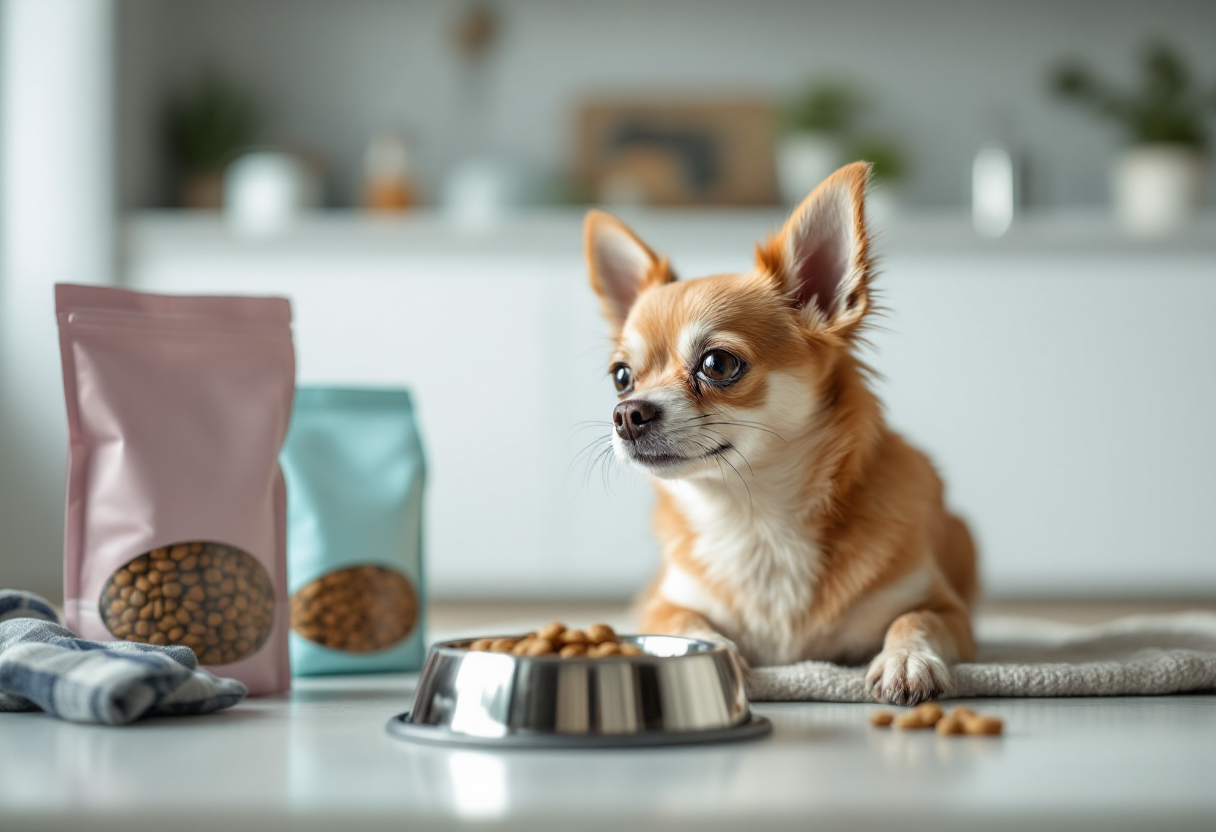 Chihuahua disfrutando de una comida balanceada