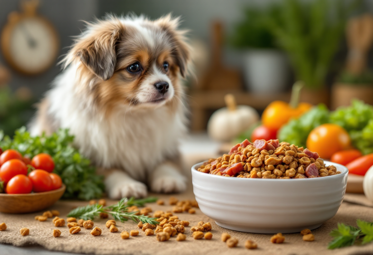 Mascota disfrutando de comida ancestral saludable