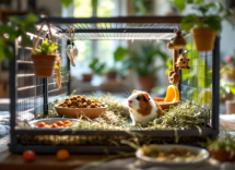 Cobaya en un entorno saludable y cuidado