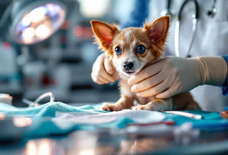 Cane e gatto con problemi cardiaci in visita veterinaria