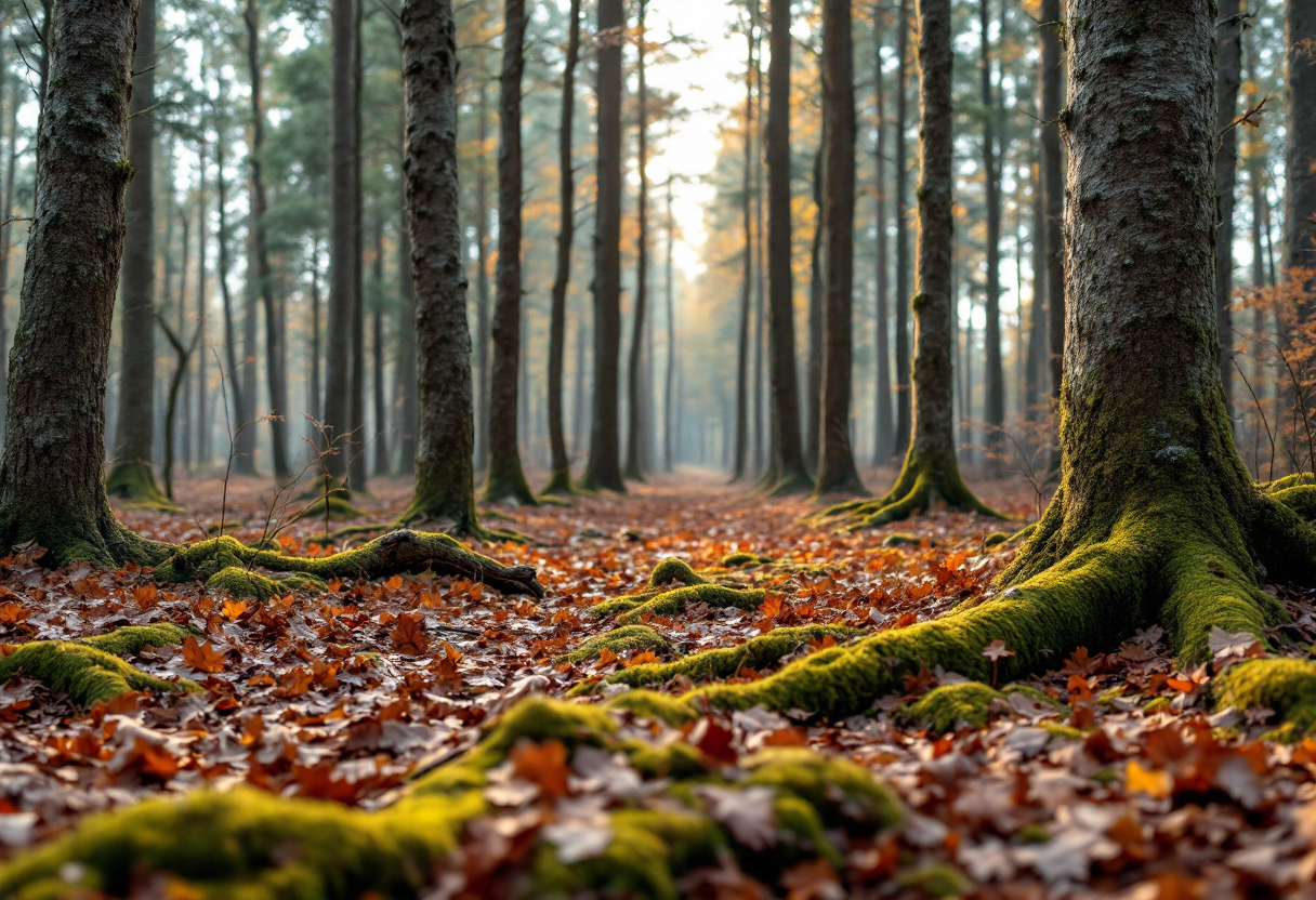 Gatto bosco di Norvegia in un ambiente naturale