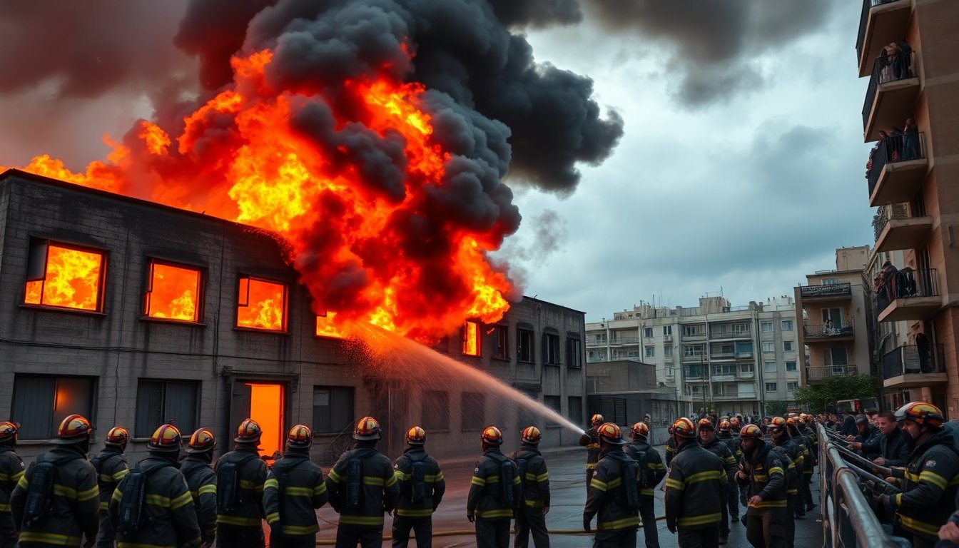 incendio di grandi proporzioni nella fabbrica di barcellona 1762374271