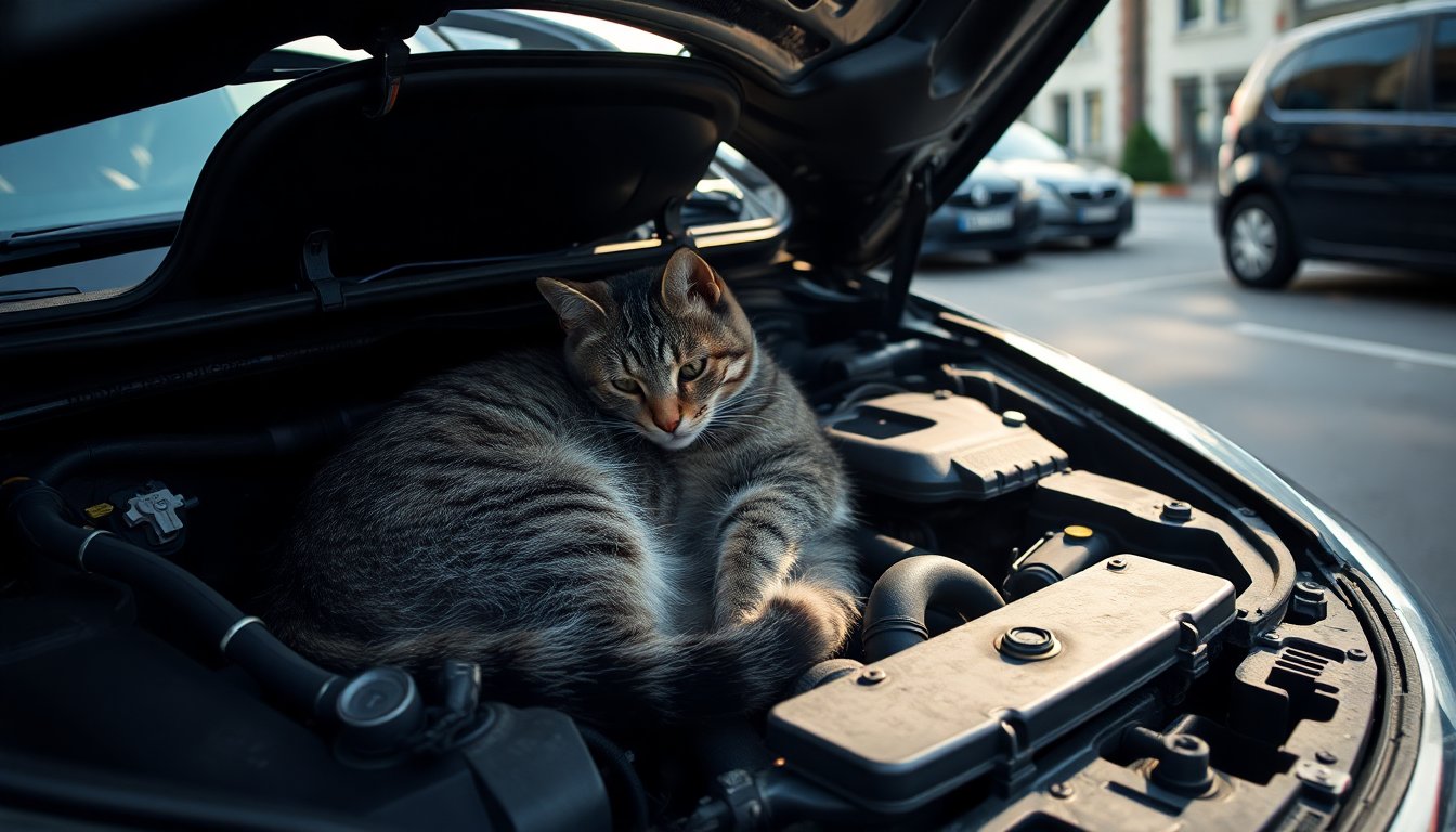 el peligro oculto que acecha a los gatos callejeros en los motores de los coches 1766971479