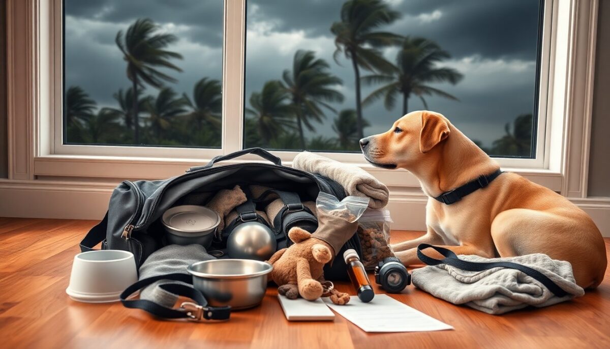 Preparar a tu perro para tormentas, evacuación y kit de emergencia